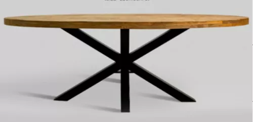 By Kohler  Dining Table Baywood 220x100x76cm Oval Cross Leg (202421)
