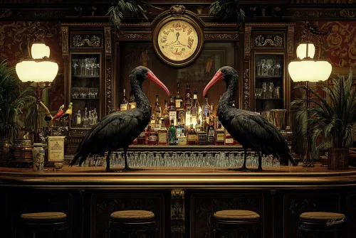By Kohler  Birds on the Bar 120x80cm (202457)