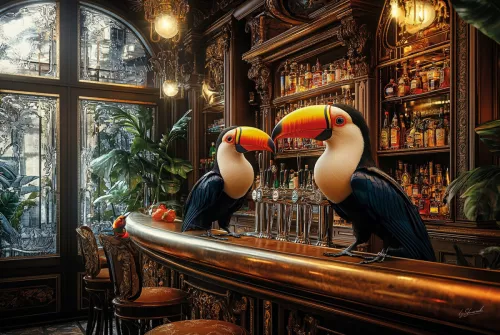 By Kohler  Toucans on the Bar 120x80cm (202458)