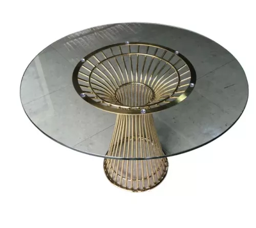By Kohler  Round Table  Gold Clear Glass 120x120x76 cm (202582)