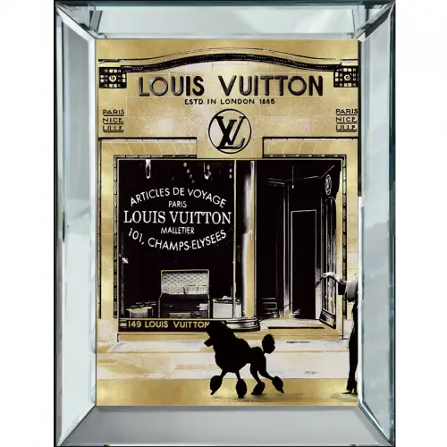 By Kohler  Black Poodle in front of Louis Vuitton Shop Window 70x90x4.5cm (115408)