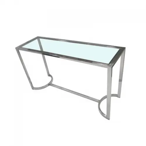 By Kohler  Console Table Sherwood SALE 140x45x78cm silver Clear Glass (115473)