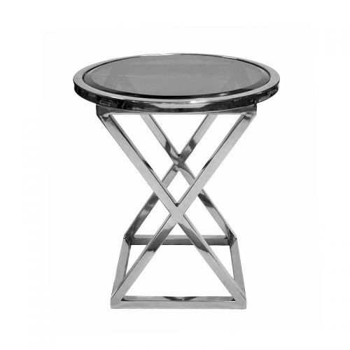 By Kohler  Side Table Samir 46x46x57cm With Black Glass (115481)