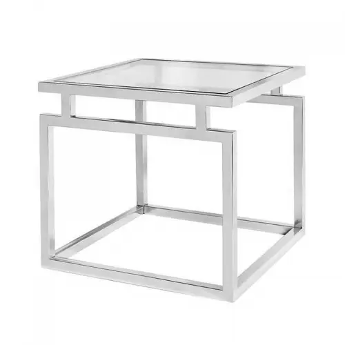 By Kohler  Side Table Layton square With Clear Glass (115483)
