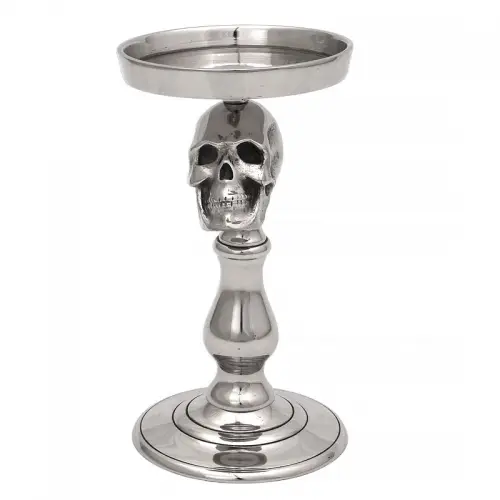  Candle Holder 12x12x21cm Skull