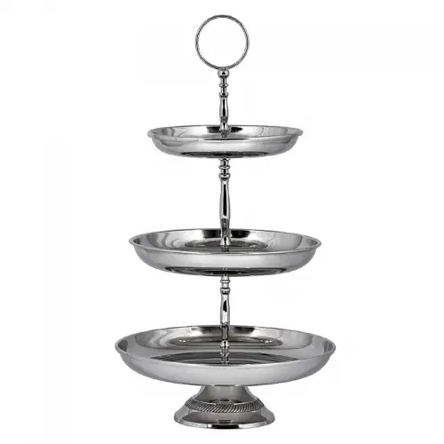  Cake Stand 30x30x55cm 3 Tier silver