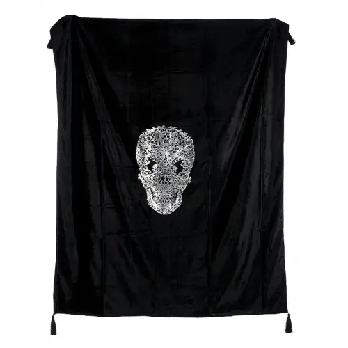 By Kohler  Throw 130x170x0,3cm Silver Skull Print (109996)