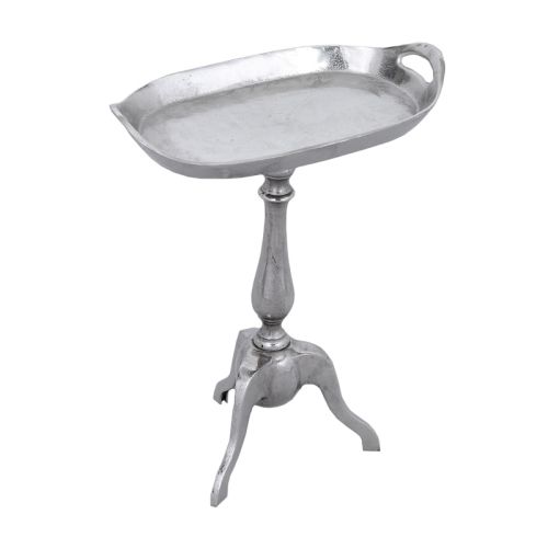 By Kohler  Tray 48x48x59cm Oval With Stand three legs silver raw metal (101457)
