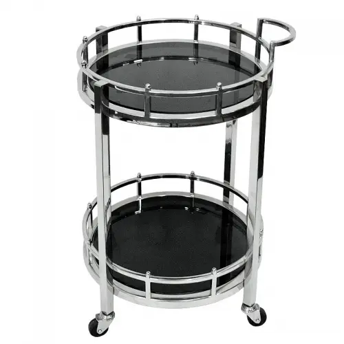  Bar Trolley Damari 50x50x78cm With Black Glass