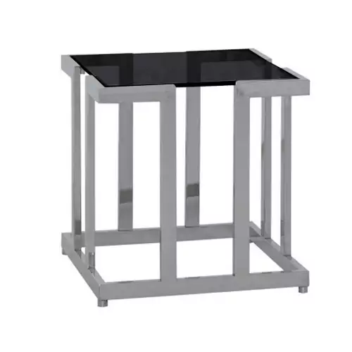  Side Table Weber 65x65x55cm With Black Glass