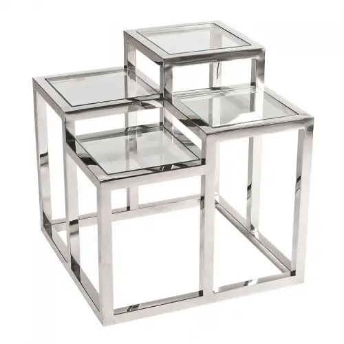 By Kohler  Side Table 60x60x62cm With Clear Glass (108553)