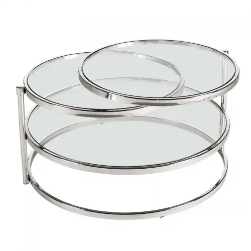 By Kohler  Coffee Table Hamilton 80x45x84cm silver Clear Glass (108551)