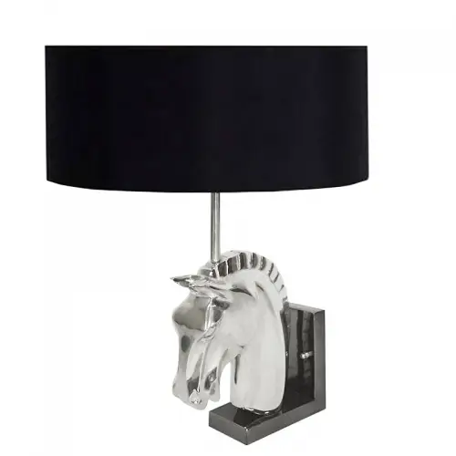  Wall Lamp Horse 18x8x40cm Incl. Black Shade