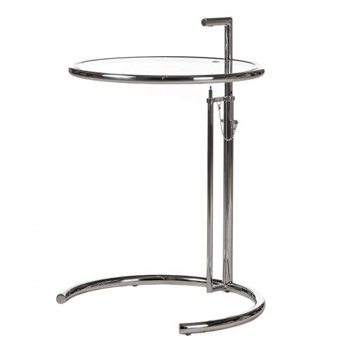  Design side Table Dwayne silver with clear glass