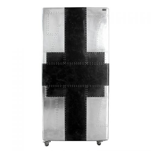  Airplane Wine Cabinet Sussex 86x80x177cm with black leather