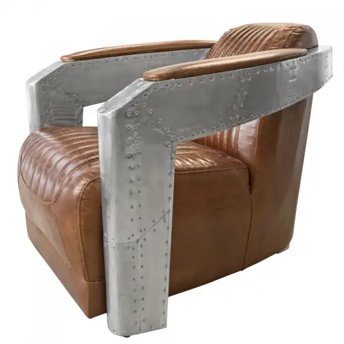 By Kohler  Airplane Arm Chair leather aviator style (102305)