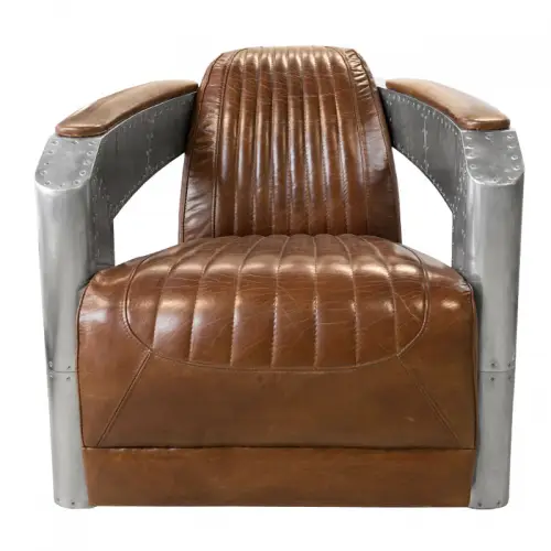 By Kohler  Airplane Arm Chair leather aviator style (102305)