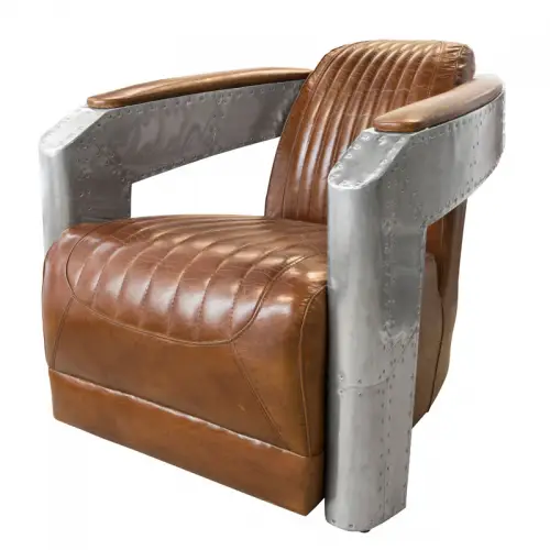 By Kohler  Airplane Arm Chair leather aviator style (102305)