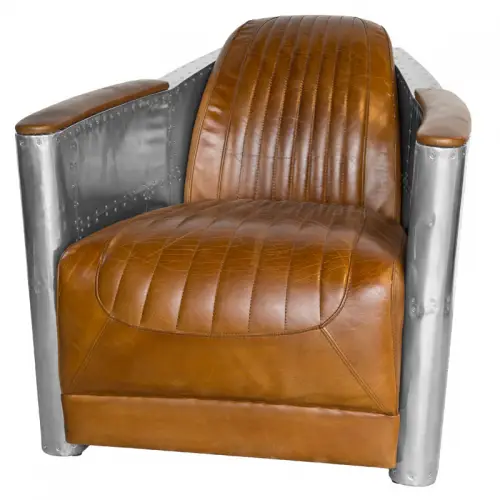 By Kohler  Airplane Arm Chair leather aviator style (200469)