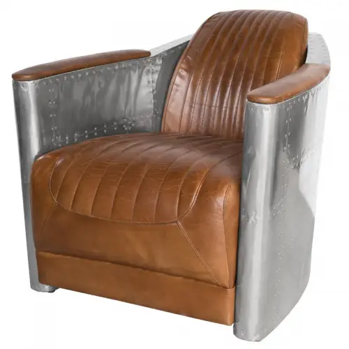 By Kohler  Airplane Arm Chair leather aviator style (200469)