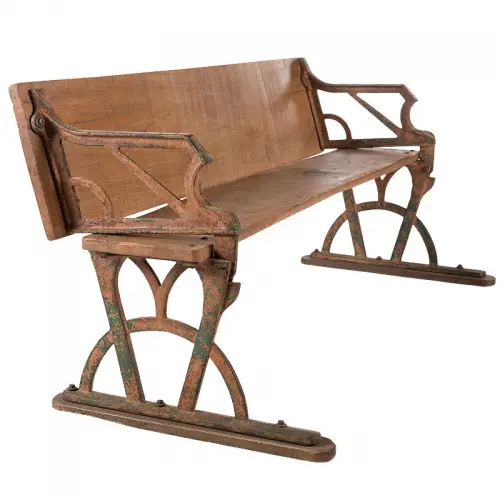  Iron & Wooden Bench Davis 170x60x68cm vintage