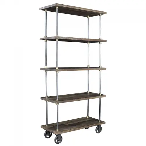  Bookshelve Salerno SALE  81x36x168cm On Wheels