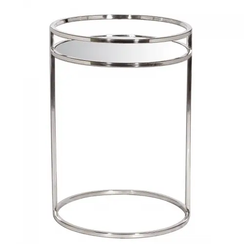 By Kohler  Side Table Zavier silver with Mirror Glass (109185)