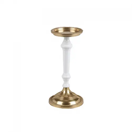 By Kohler  Candleholder 11x11x30cm Large white and gold (112522)