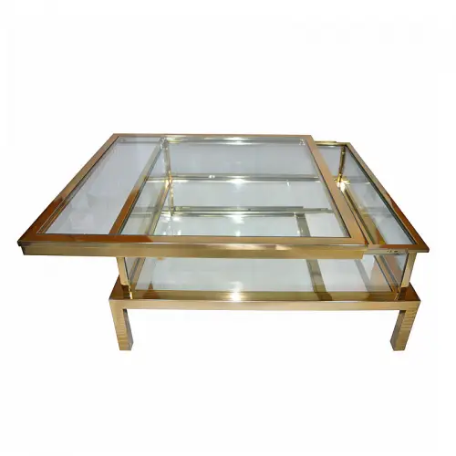 By Kohler  Coffee Table Marlon 100x100x40cm With Clear Glass (112576)