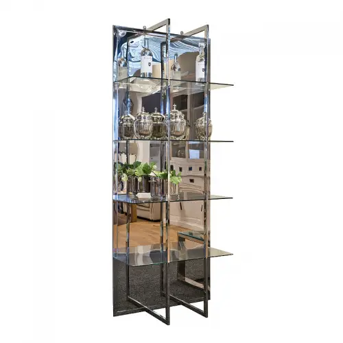  Cabinet Manville 80x35x200cm silver Clear Glass