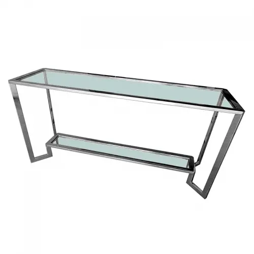 By Kohler  Wall Table Terrance 160x45x78cm Clear Glass silver (110824)