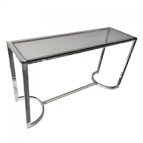 By Kohler  Console Table Shirley SALE  140x45x78cm silver Glass (110813)
