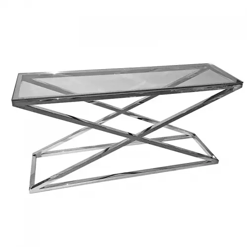 By Kohler  Table Harper 150x40x74cm Clear Glass silver (110812)