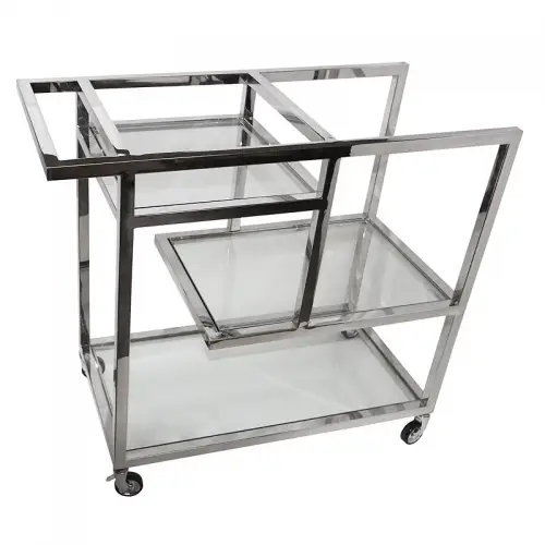 By Kohler  Bar Trolley Terrence 89x42x80cm silver Clear Glass (110811)