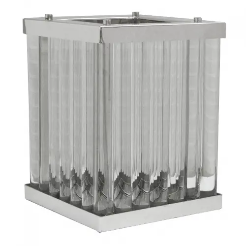 By Kohler  Hurricane Light 25x25x32cm Art Deco Small Square silve and glas (107889)