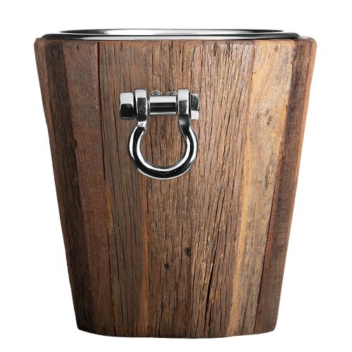 By Kohler  Winecooler silver wood 26x26x27cm With Handle (107886)