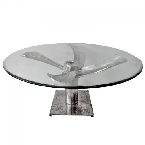 By Kohler  Table Kashton 100x100x52cm silver Propeller (112881)