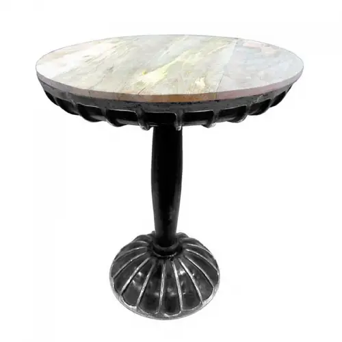 By Kohler  Round black Table Konnor With Mango Wood top (110187)