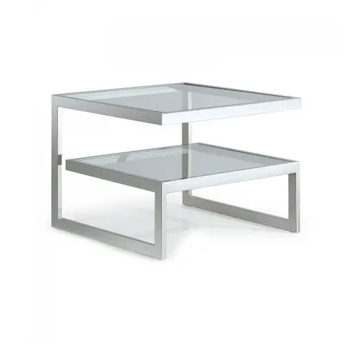 By Kohler  Side Table Ayan  Clear Glass silver (109802)