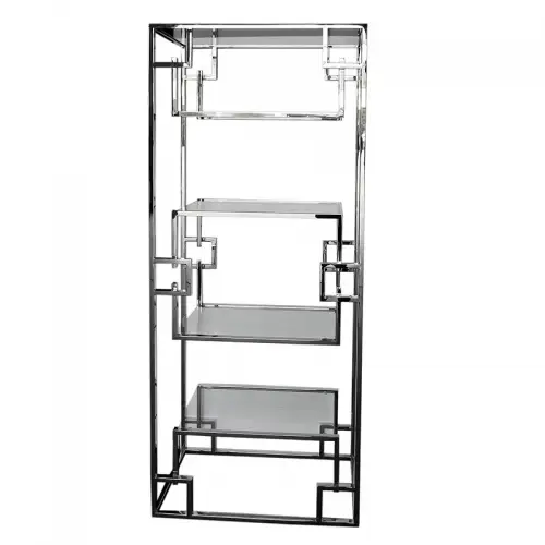  Cabinet Marlton 85x40x200cm silver with clear Glass