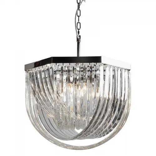 By Kohler  Ceiling Lamp 61x61x43cm luxurious glas and silver (109877)