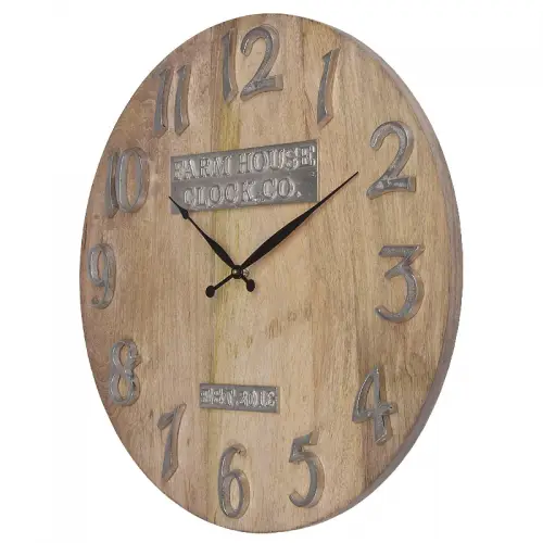 By Kohler  Wall Clock 61x61x4cm wood vintage (111491)