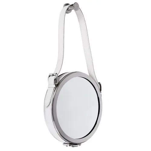 By Kohler  Mirror 31x31x6cm White Leather W/Strap (60cm) Small SALE (109963)