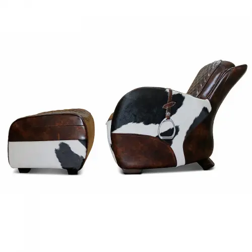 By Kohler  Trevor 1-Seater & Ottoman leather and black and white (114813)