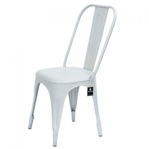 By Kohler  Rust industrial dining chair white (115453)