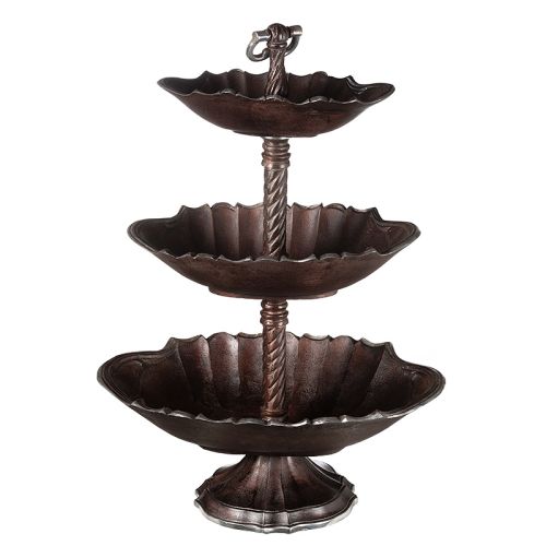  Stand 3-Tier 60x43x85cm SALE dark brown raw metal