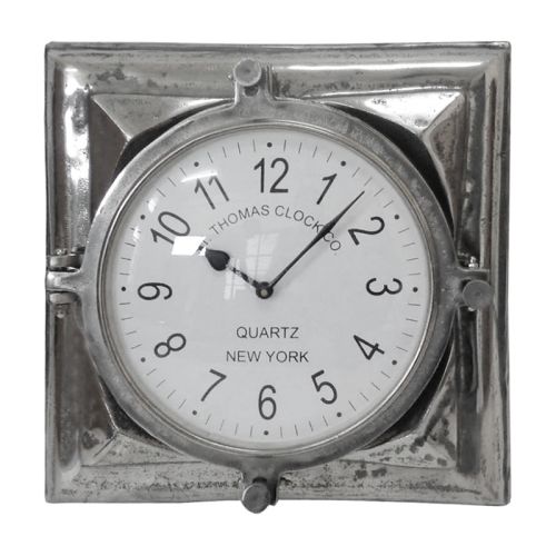  Wall Clock Juniper 40x9x41cm vintage raw silver