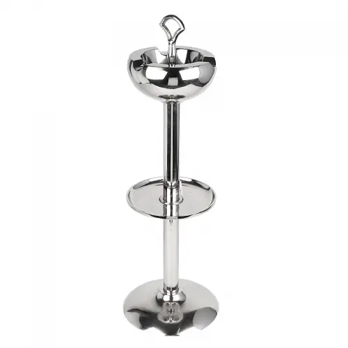  Ashtray On Stand round 24x20x73cm silver