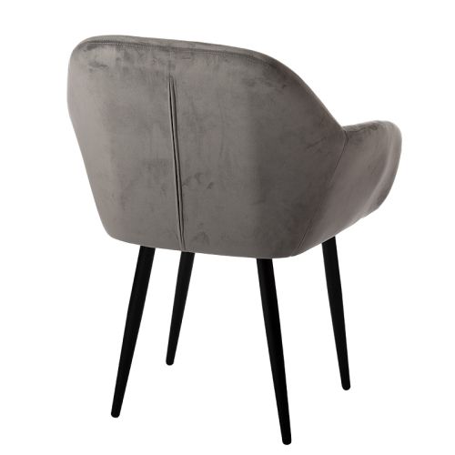 By Kohler  Arm dining chair grey with black legs (113987)