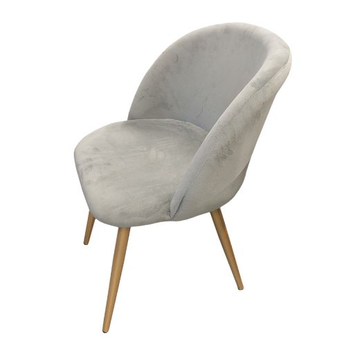 By Kohler  Dining chair light grey with golden legs (113990)